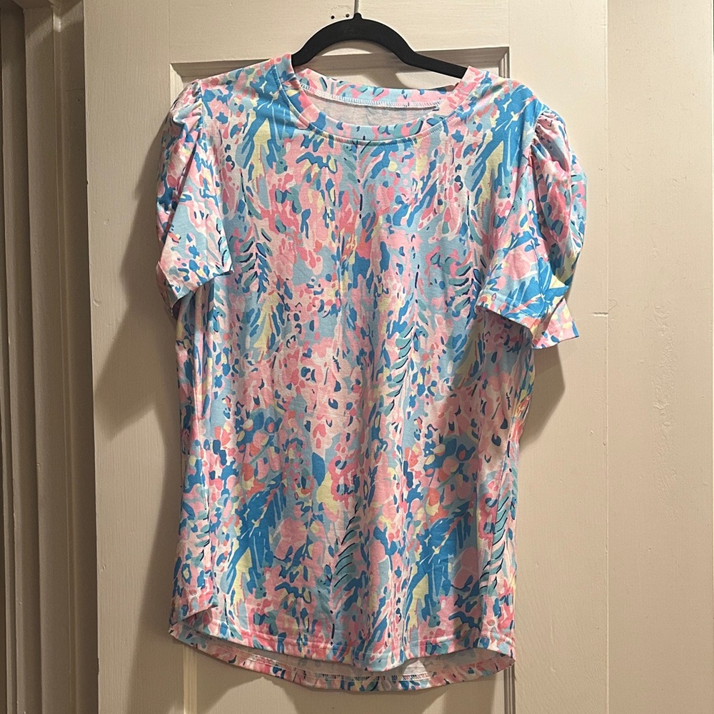 Colorful Abstract Print Women's Top